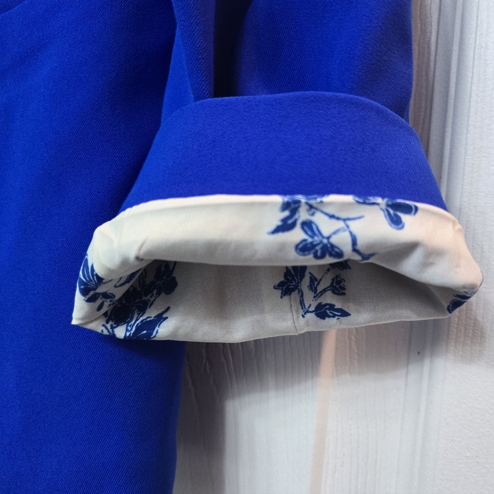 Skies Are Blue Vibrant Blue Open-Front Professional Blazer With Pockets - Picture 4 of 4